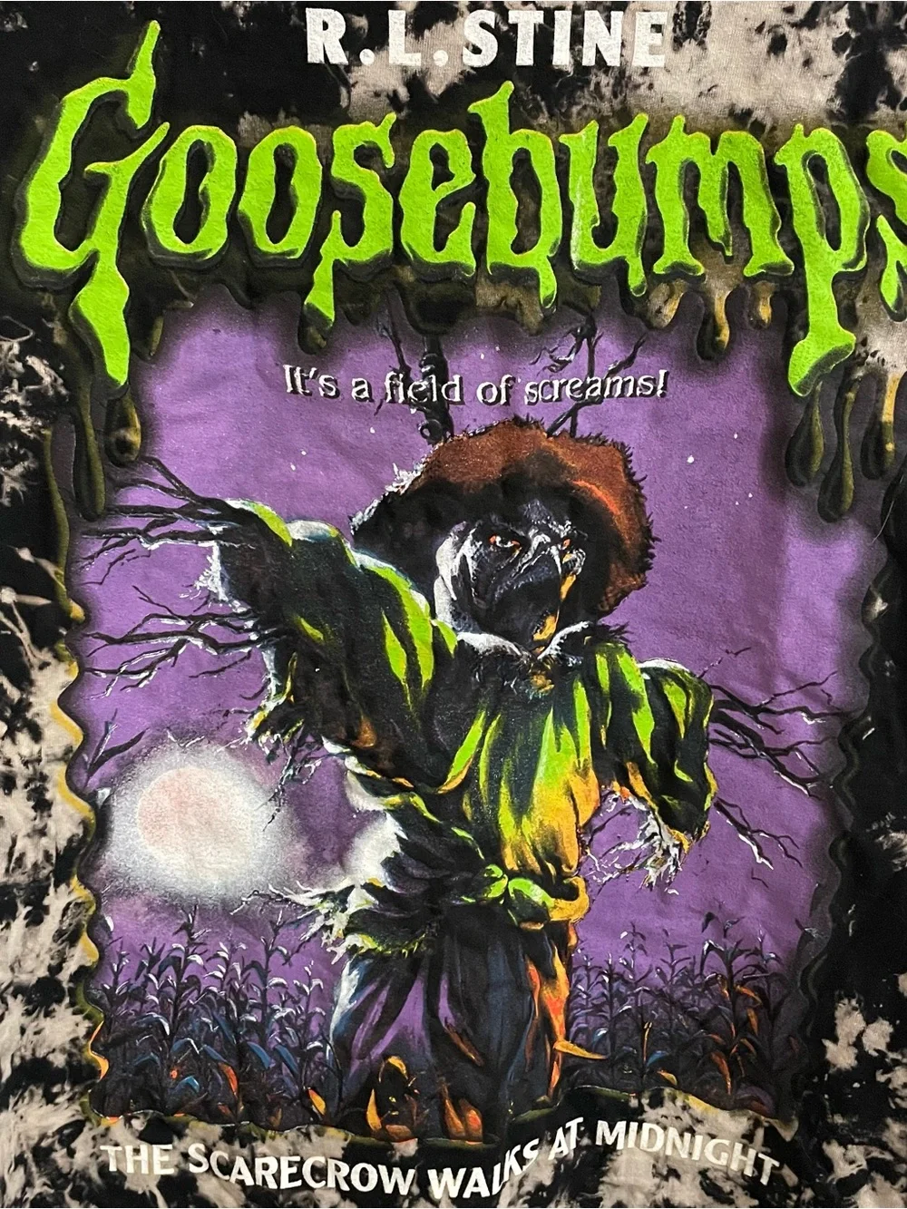 NWT Goosebumps Scarecrow Graphic Tee - Black Tie-Dye - Picture 3 of 5